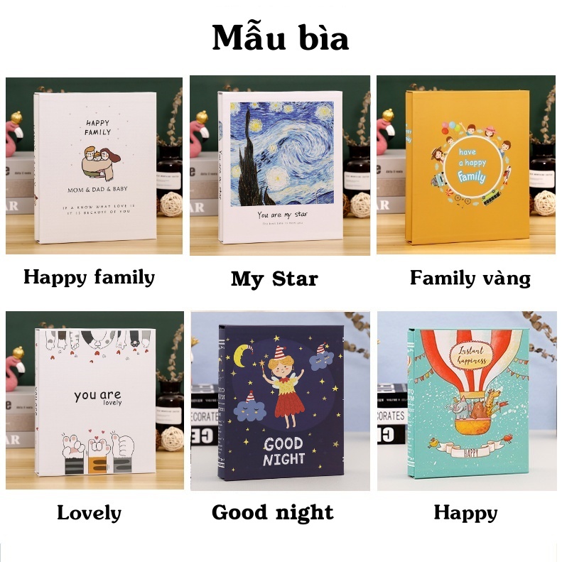 Album ảnh 10x15 có hộp đựng 200 ảnh mẫu mới bìa chống thấm nước lưu ảnh kỉ niệm gia đình tại Tú Vy Studio