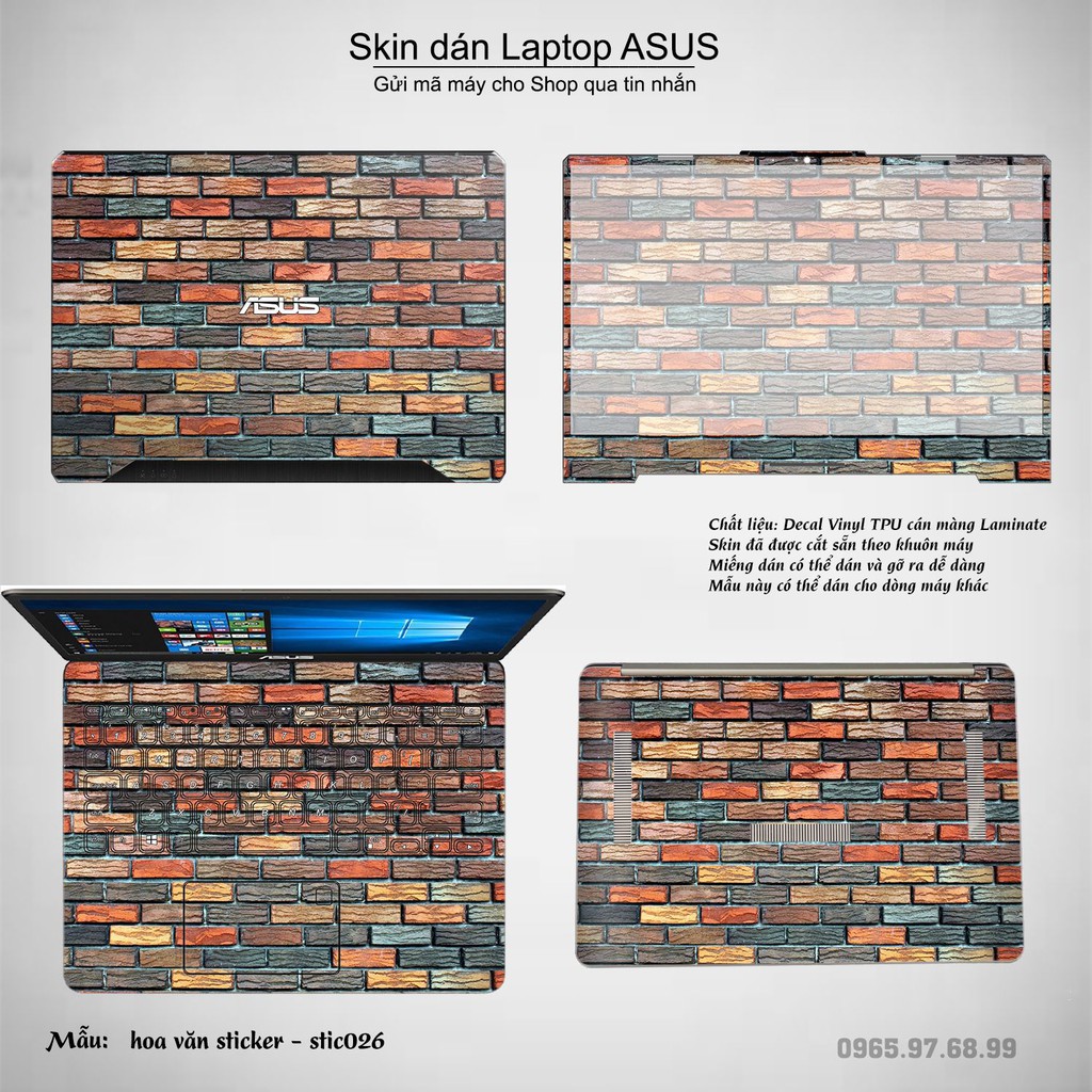 Skin dán Laptop Asus in hình Hoa văn sticker nhiều mẫu 5 (inbox mã máy cho Shop)