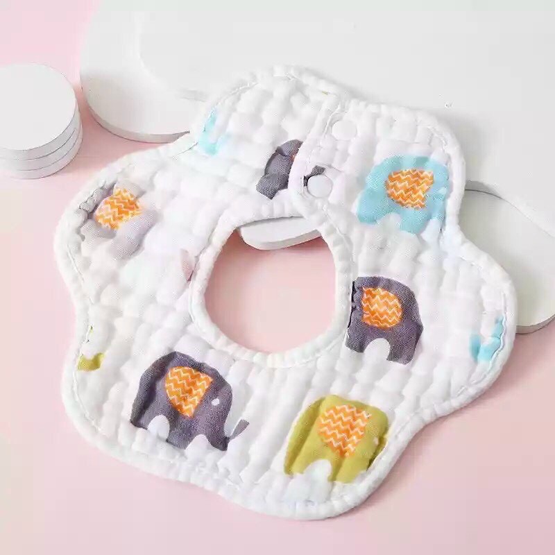 Yếm tròn xoay 6 lớp Organic cotton cho bé