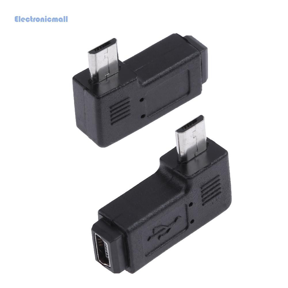 Set 2 Đầu Chuyển Đổi Usb 90 Độ Mini Usb Female Sang Micro Usb Male