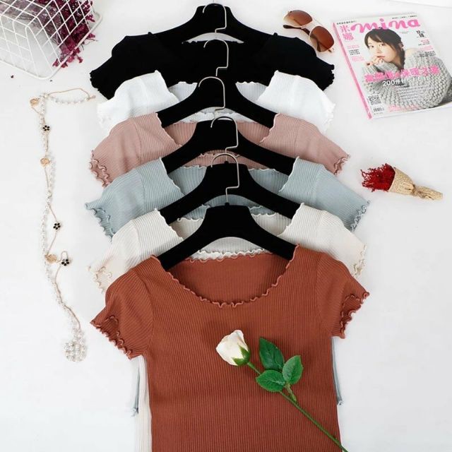 [Mã FAMAYWA giảm 10K đơn 50K] Áo croptop trễ vai 15 màu chất vải mềm mịn RICH STORE CRT55