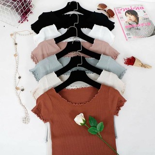 Áo Thun Gân Trễ Vai