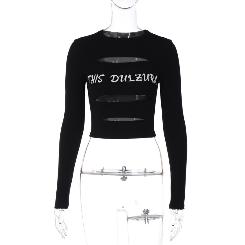 Áo Tay Dài Cổ Tròn In Chữ Thời Trang Đường Phố Cá Tính Cho Nữ