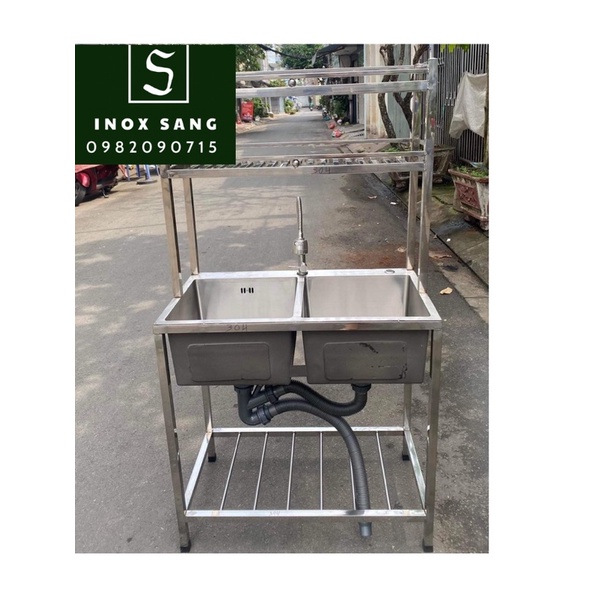 Bồn rửa chén inox sus304 cao cấp có chân  | chậu rửa chén có chân inox 304 có chân cao cấp
