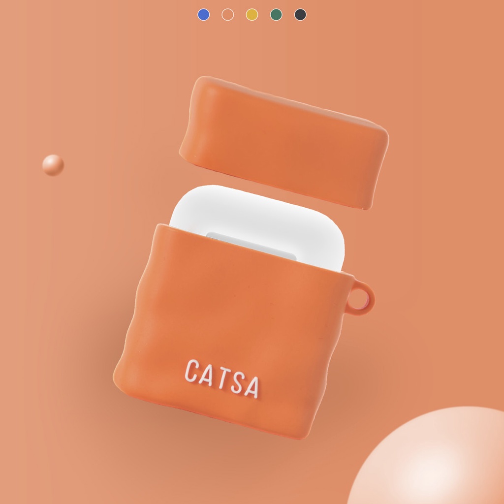 Vỏ bảo vệ hộp sạc tai nghe Airpods 2 chất liệu Silicon mềm, độ bền cao, thời trang CATSA XAP001