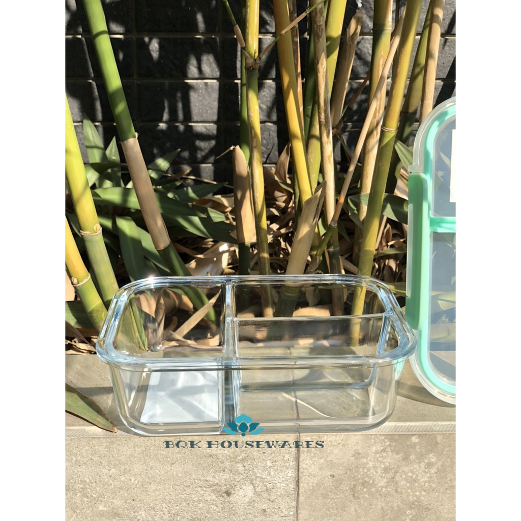 Hộp thủy tinh 3 ngăn Glass Food Container dung tích 1040ml LLG458