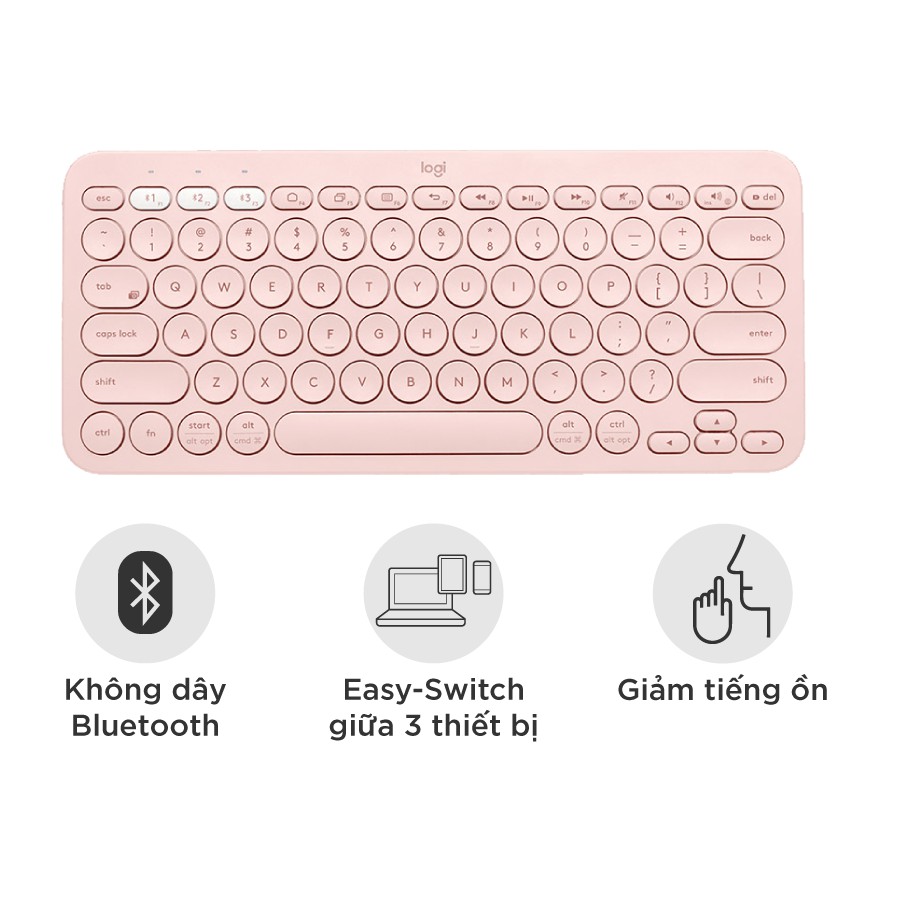 [HB Gift] Bàn phím Logitech K380 Bluetooth Hồng (Rose)