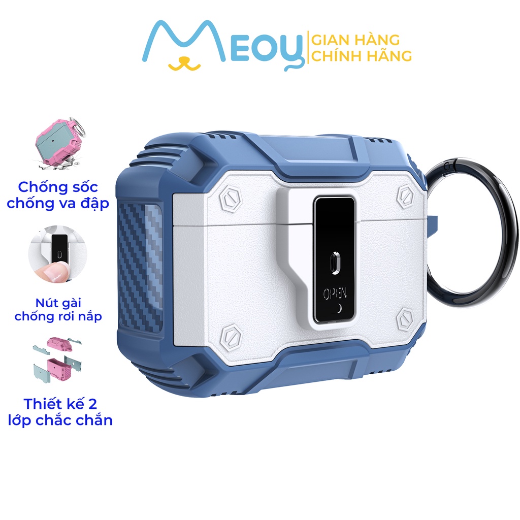 Case airpods pro và case airpods 2 Giáp Bảo Vệ với thiết kế ốp silicon bảo vệ 4 góc - Tặng kèm móc treo