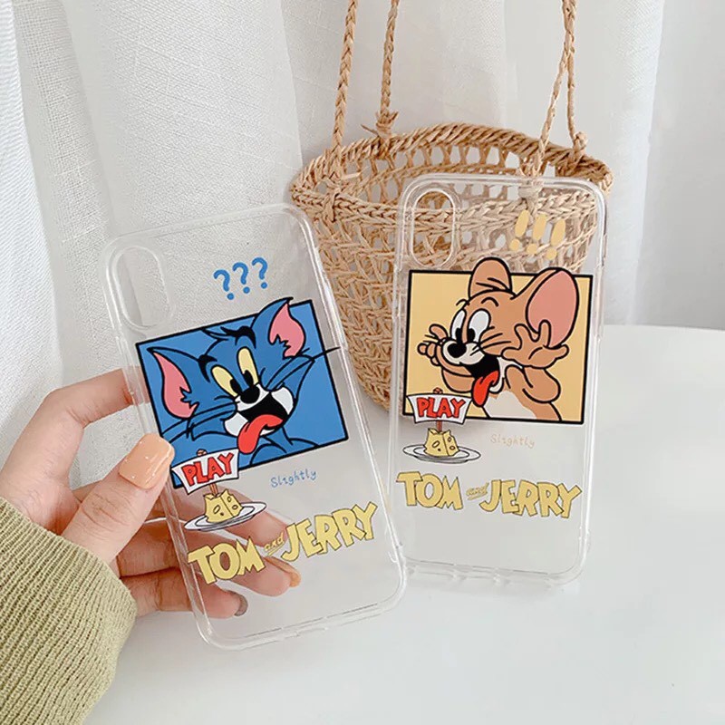 Ốp Iphone Dẻo trong in hình Tom và Jerry Play Iphone 5s/6/6plus/6s/6s plus/6/7/7plus/8/8plus/x/xs/xs max