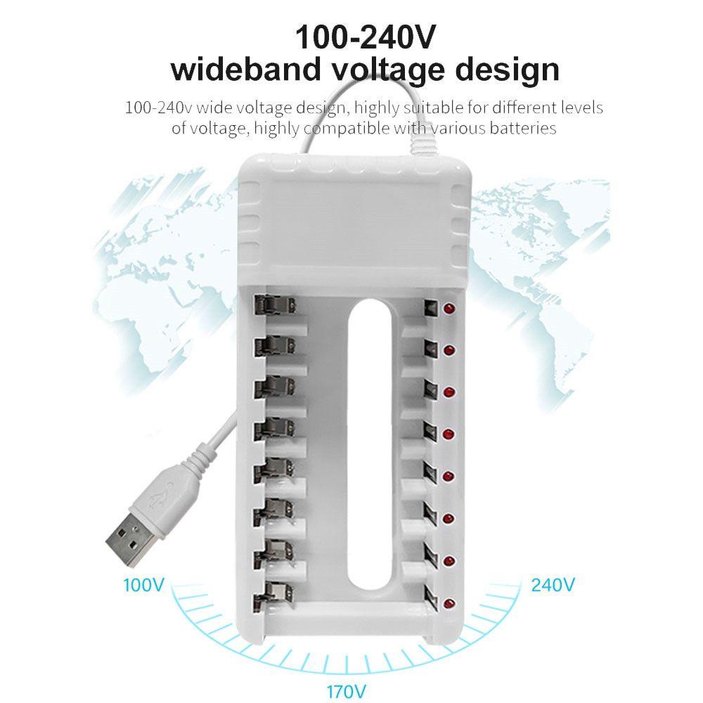 MYRONGVN Đế Sạc Pin AA / AAA / Ni-MH Có Đèn LED Hiển Thị Tiện Dụng