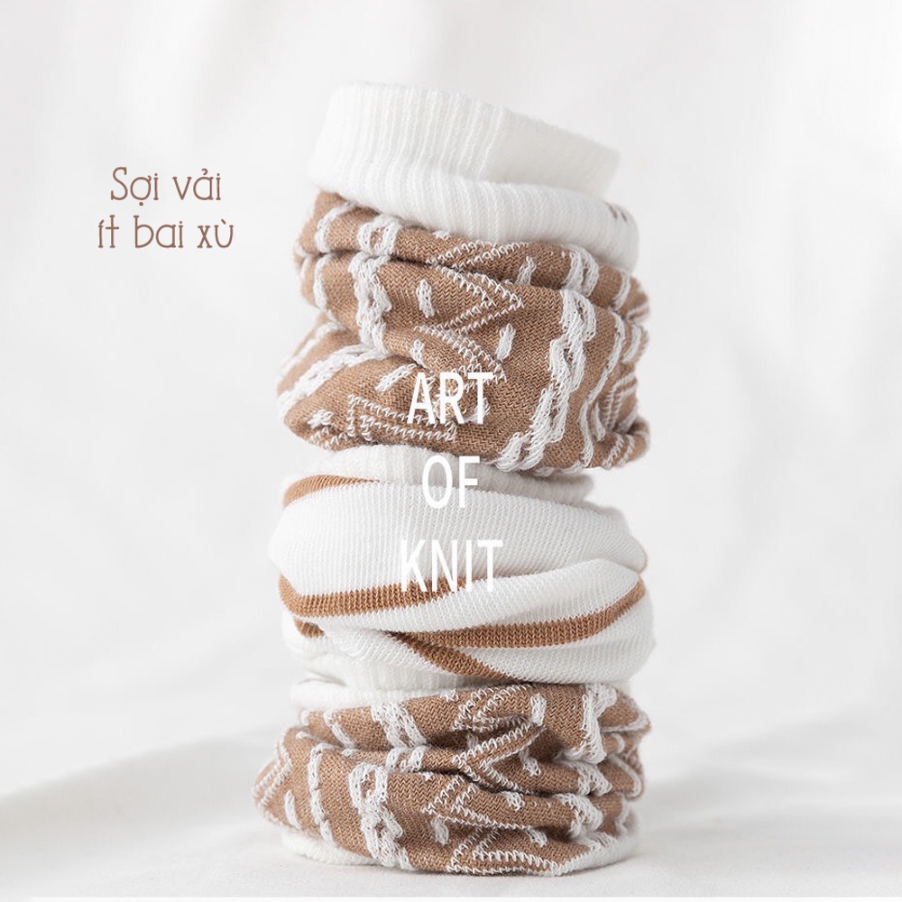 Tất nữ cổ ngắn vớ cổ ngắn set 5 đôi màu nâu trắng phong cách thời trang Hàn Quốc - Only Store