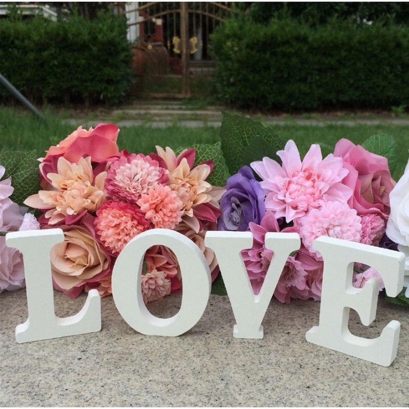 26 Chữ Cái Tiếng Anh Bằng Gỗ Màu Trắng A-Z Trang Trí Tiệc Cưới