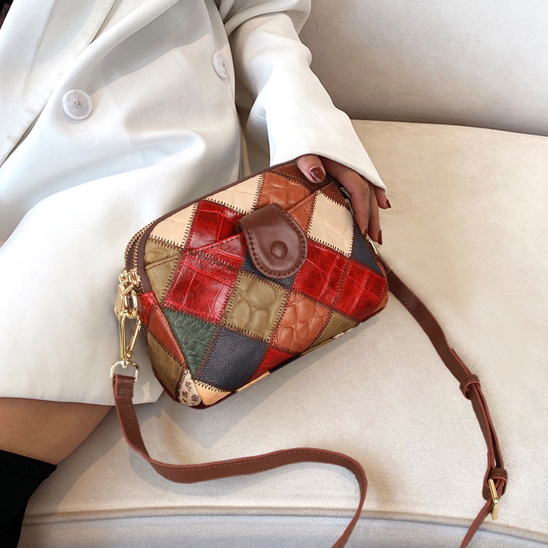 Túi đeo chéo COBBLER LEGEND da thật có khóa kéo thời trang cho nữ