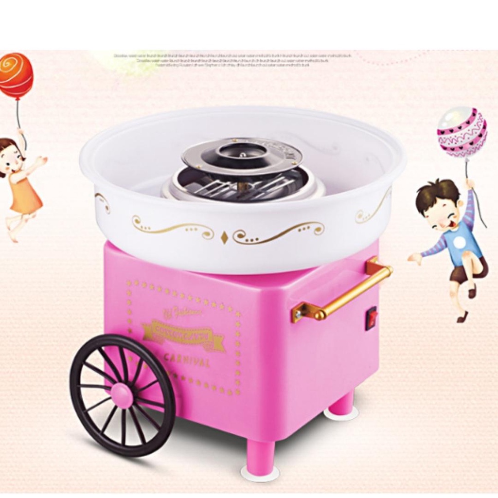 Máy làm kẹo bông gòn có bánh xe