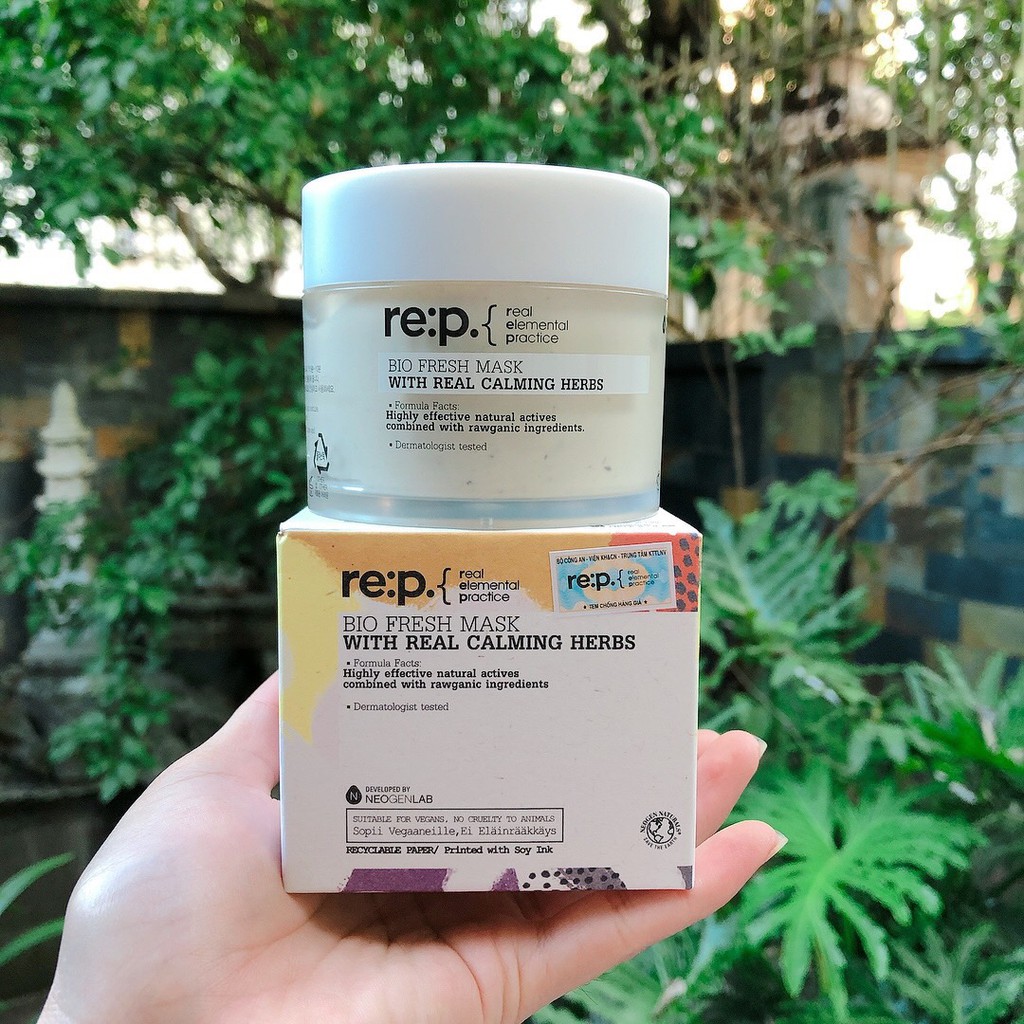 Mặt Nạ Đất Sét RE:P Giảm Mụn Và Se Khít Lỗ Chân Lông REP Bio Fresh Mask With Real Herbs 130g