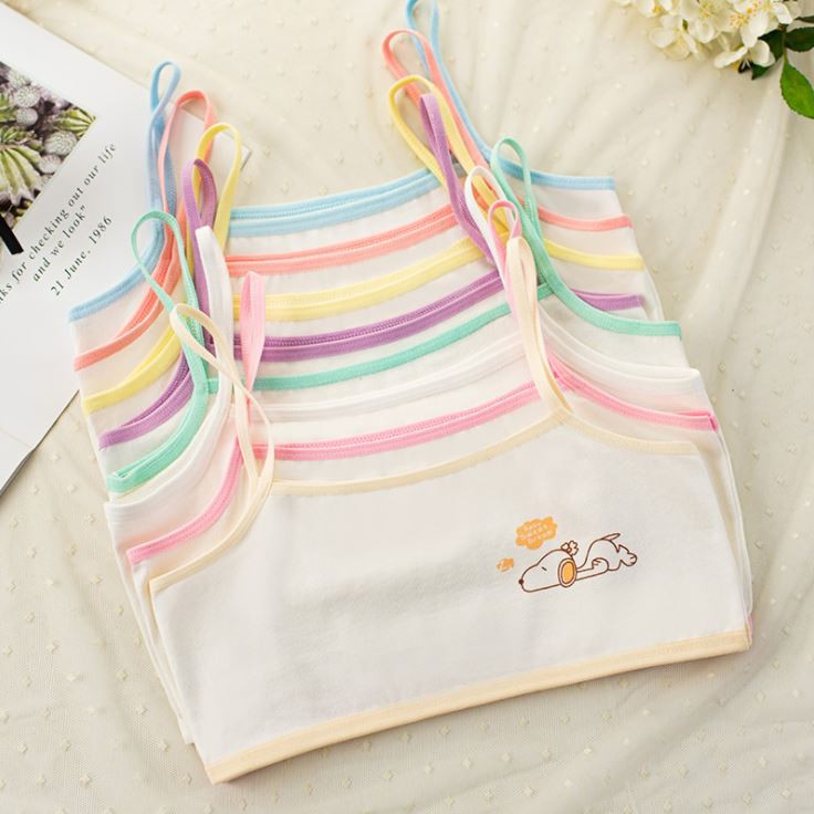 【 3 Cái Mua Sắm Tối Thiểu 】 1 Chiếc Cá Tuyết☑️ Áo Lót Trơn Cho Bé Gái 9-12-15 Tuổi