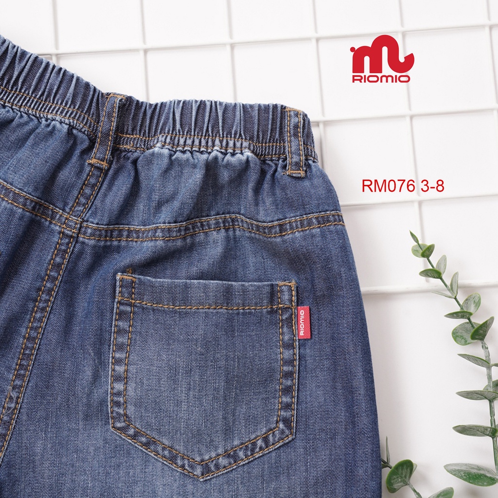 Quần bò bé trai Quần short jean Riomio 100% cotton jean thoáng mát thấm hút mồ hôi hand feel mềm mịn - RM076