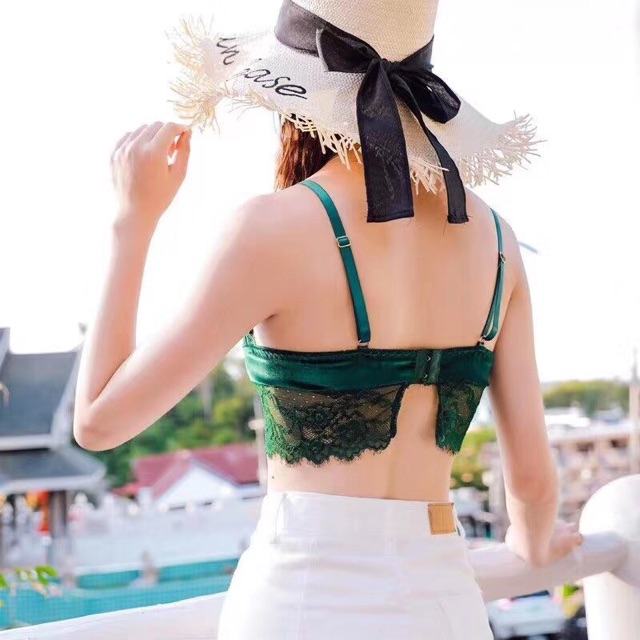 Áo lót nữ, bra nhung phối ren điệu cao cấp | BigBuy360 - bigbuy360.vn