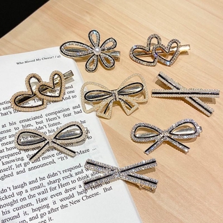 Kẹp Tóc Hình Nơ Đính Đá Và Ngọc Trai Phong Cách Hoài Cổ Hàn Quốc Xinh Xắn