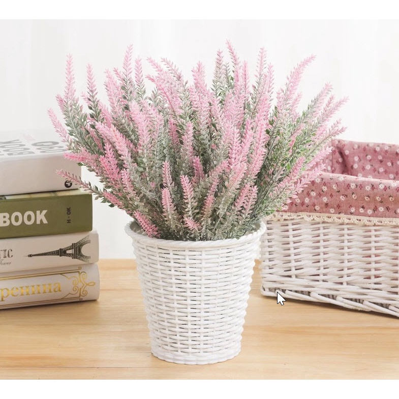 [HCM] Hoa lavender Oải Hương giả 5 nhánh trang trí phòng dài 38cm giống thật