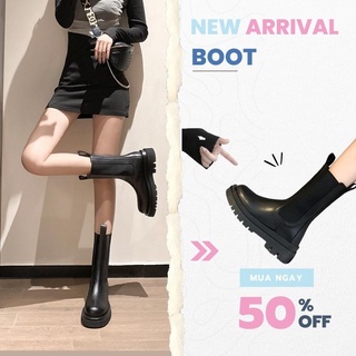 Giày bốt cao cấp da mềm cổ cao ôm chân boot phong cách hàn quốc boot nữ giày bốt nữ mina
