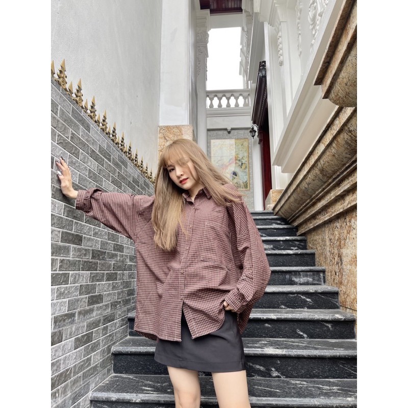 Áo sơ mi kẻ CARO NHÍ tay rộng - 5 nàu kẻ | BigBuy360 - bigbuy360.vn