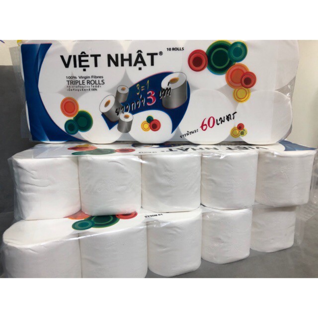 Giấy vệ sinh Việt Nhật 10 cuộn không lõi bịch 900g