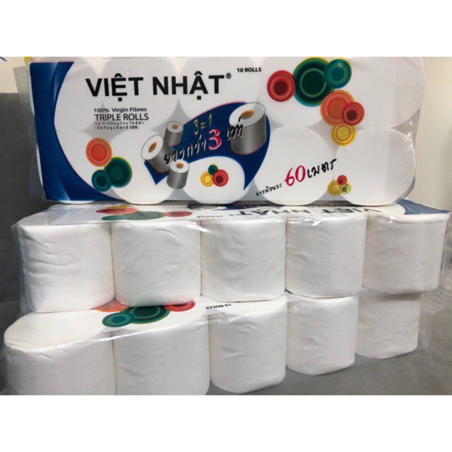 Giấy vệ sinh Việt Nhật Một Bịch 10 cuộn không lõi
