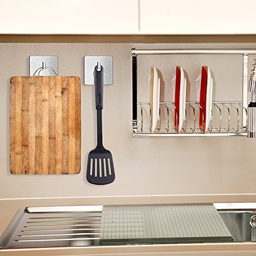 Áo khoác dán tường &amp; Giá treo quần áo tự dính Giá đỡ treo tường bằng thép không gỉ Giá treo chìa khóa Khăn Móc treo Phụ kiện phòng tắm
