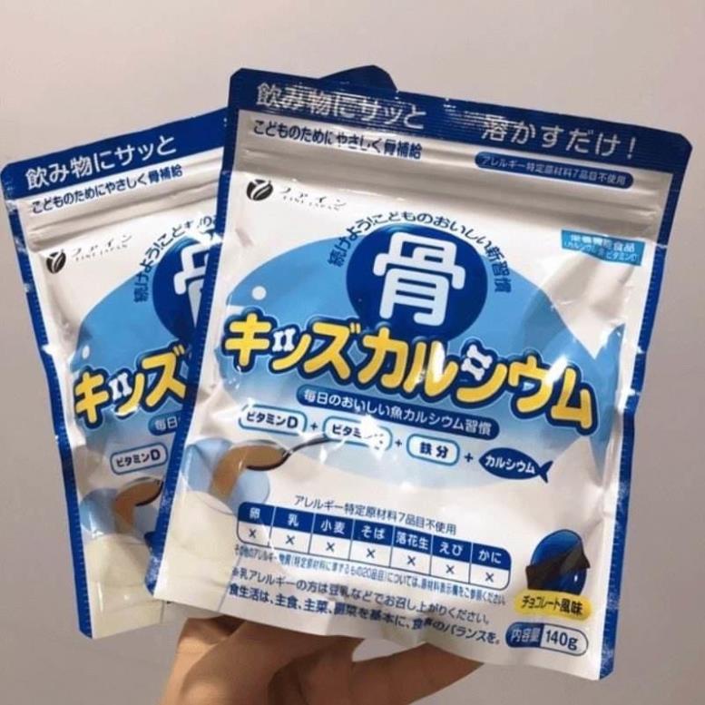 Bột Bone's Calcium for kids bổ sung canxi cá tuyết tăng chiều cao Nhật Bản túi 140gr