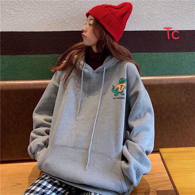 [Mã FAMARAL2 giảm 10K đơn 50K] Áo Hoodies Chất Nỉ Ngoại In HÌnh Cá Sấu UNISEX