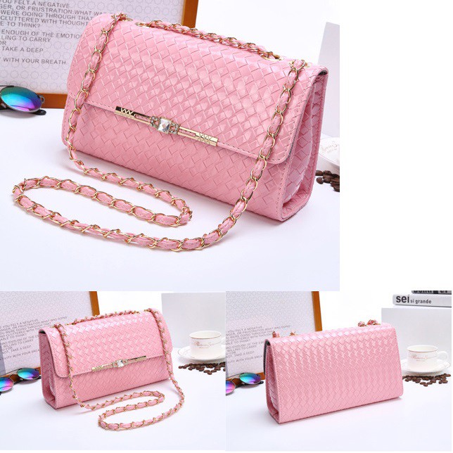 Túi Đeo Chéo, Túi Đeo Chéo T20 Caro Lớn  Màu Hồng Phấn