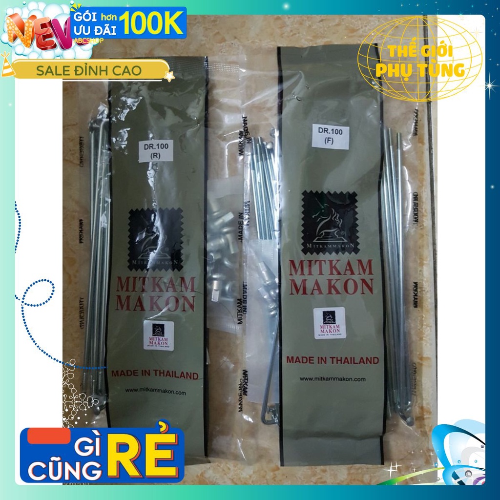 Bộ nan hoa Thái Dream Mitkam Makon, Cub, Wave A Anpha nhỏ ZX căm xe máy