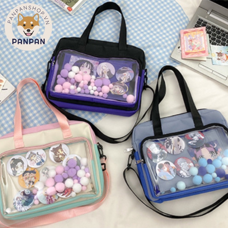 [CÓ SẴN] Túi Itabag đeo chéo trong suốt PHỐI MÀU quoai đeo linh động