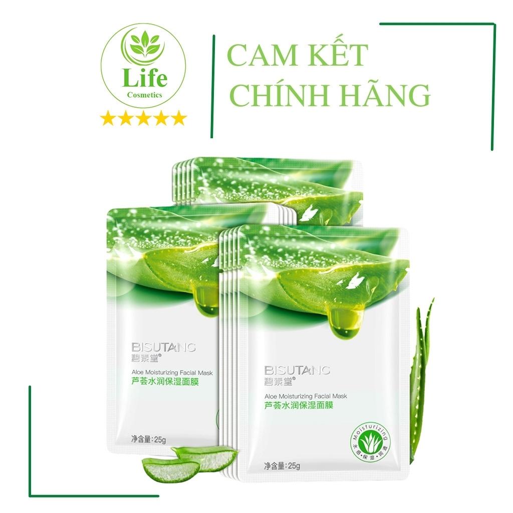 Mặt Nạ Giấy Lô Hội Bisutang - Mặt Nạ Cấp Ẩm Dưỡng Trắng Tái Tạo Làn Da Chống Lão Hóa Mờ Nếp Nhăn Life Cosmetics