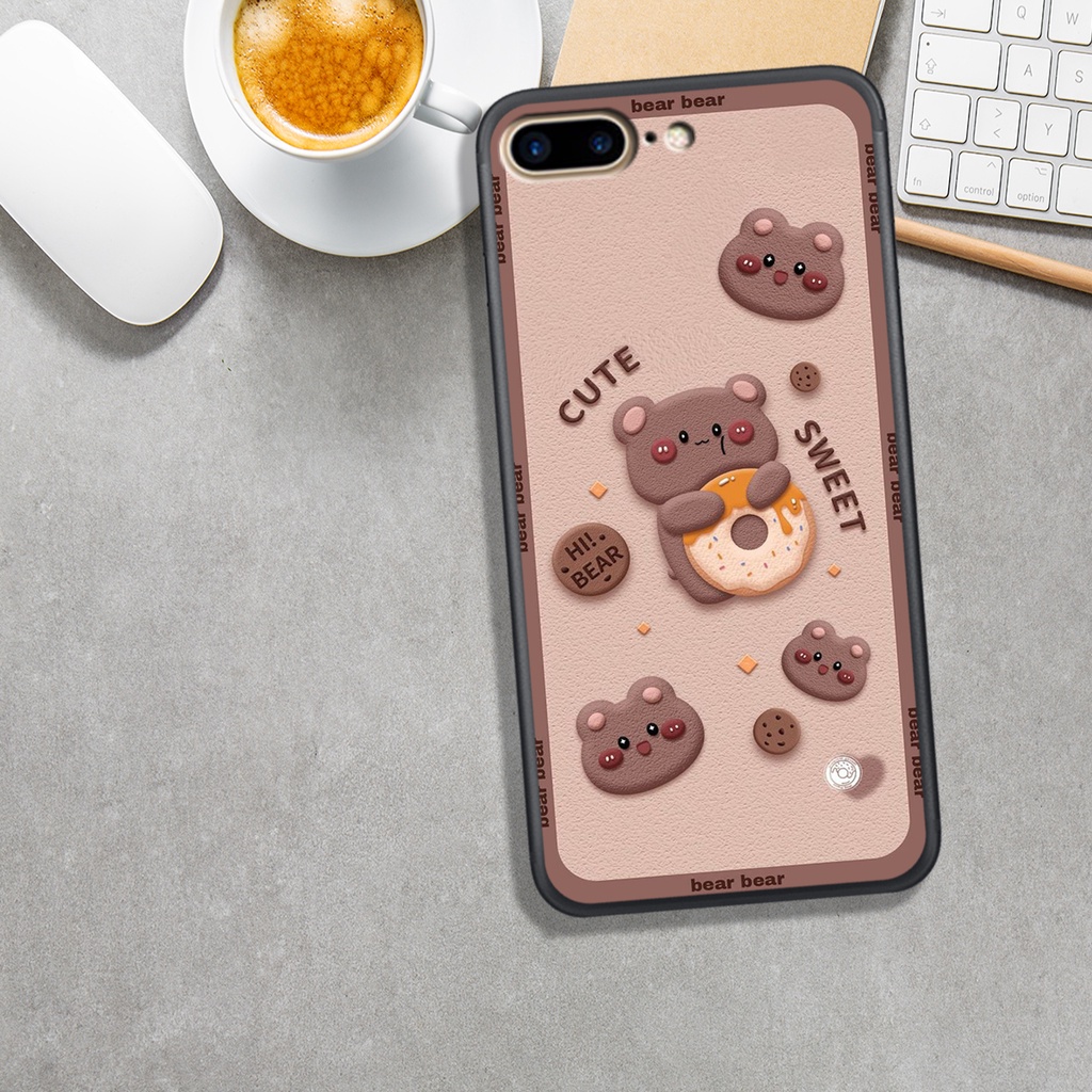 Ốp Lưng  IPHONE  6 PLUS - 7 PLUS - 8 PLUS,  In Hình Gấu Chocolate đáng yêu.