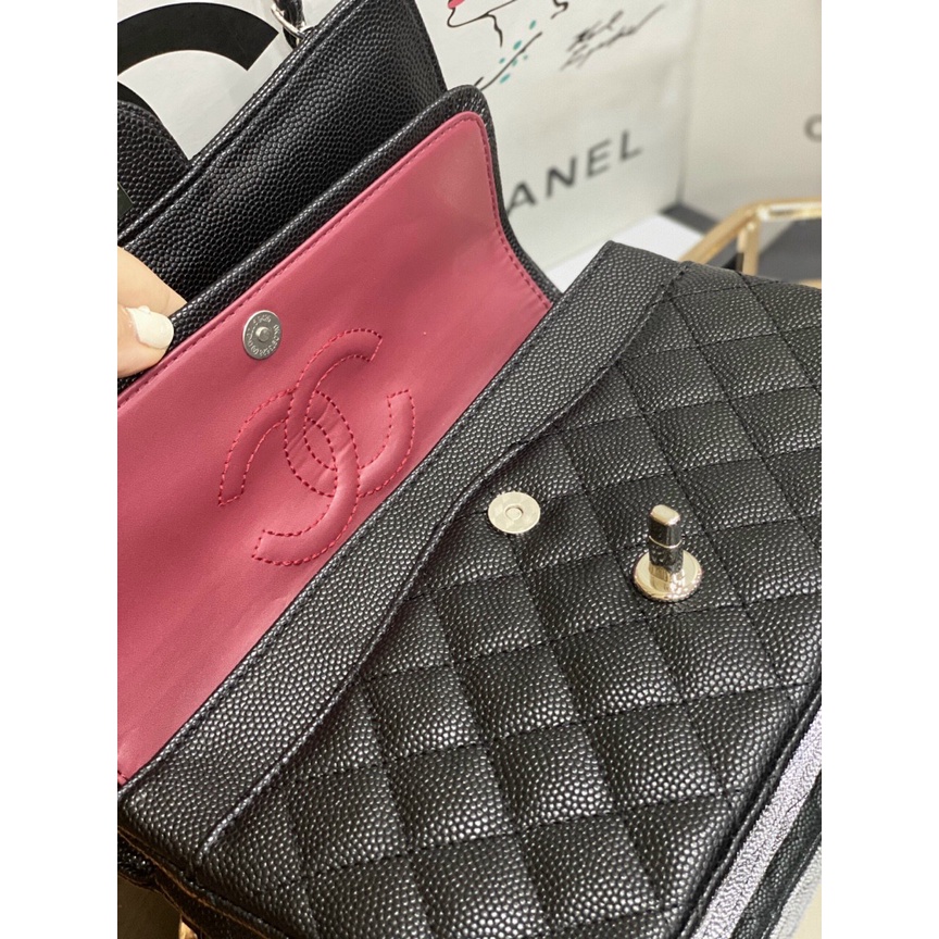 Túi đeo chéo Chan Class SP da caviar, tag bạc Full box size 25/Túi Chan Class SP da caviar Full box, tag bạc size 25