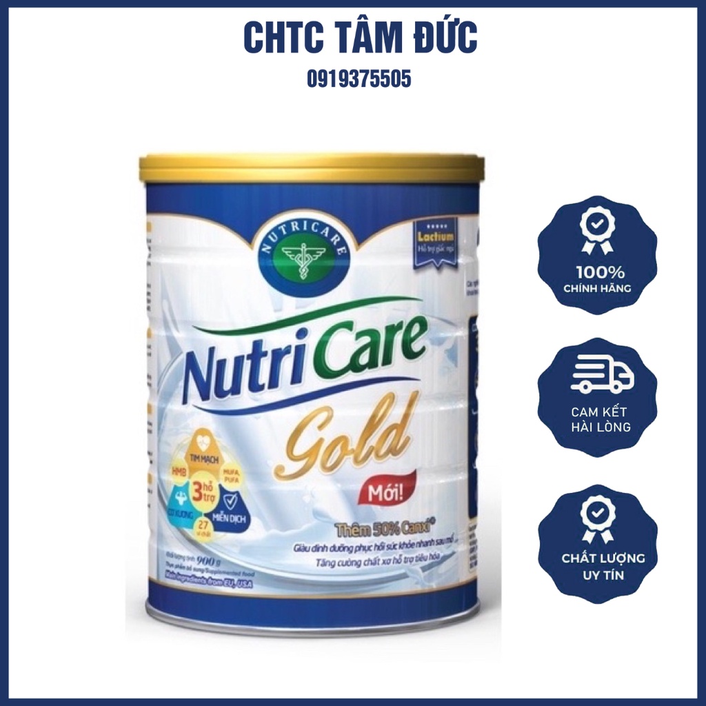 Lon 900g Sữa Bột Dinh Dưỡng Nutricare Gold  Bổ Sung Dinh Dưỡng Cho Ngừời Cao Tuổi