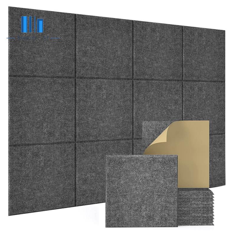 Bộ 12 Tấm Hấp Thụ Âm Thanh 12X12X0.4 Inch Tự Dính Tiện Dụng Cho Gia Đình / Văn Phòng