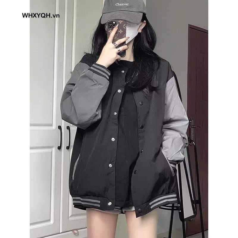 freeship Áo Khoác Bóng Chày Form Rộng Kiểu Dáng Mới KM FASHON