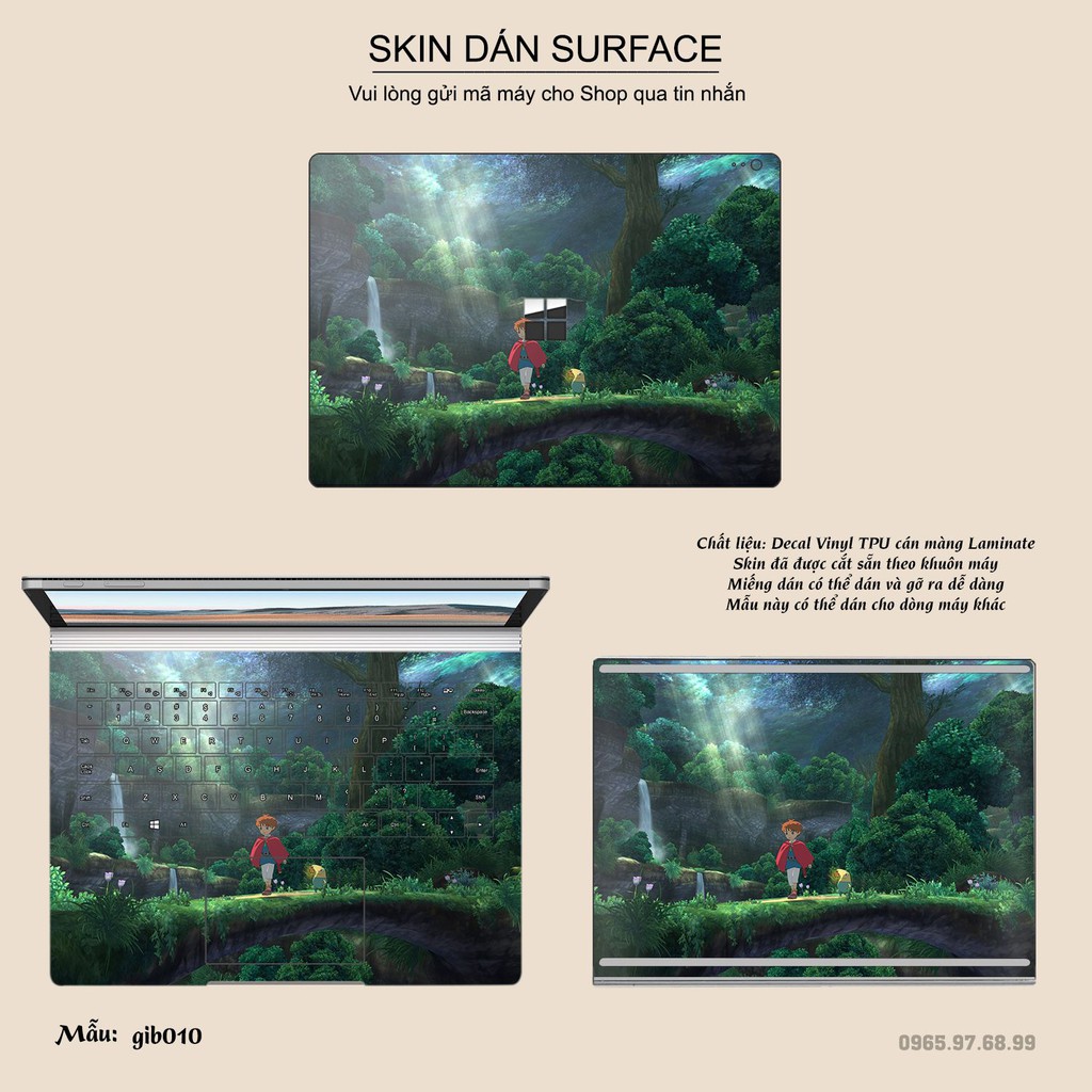 Skin dán Surface in hình Ghibli Studio (inbox mã máy cho Shop)