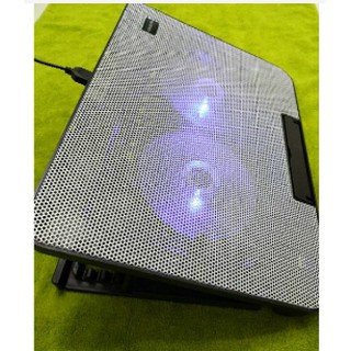 Đế tản nhiệt laptop N99 5 cấp độ nâng 1 quạt và 2 quạt, quạt mạnh và đèn LED cực đẹp