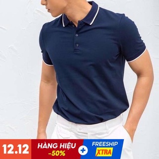 Áo Polo Nam Vải Cá Sấu Chất Cotton - Màu Xanh