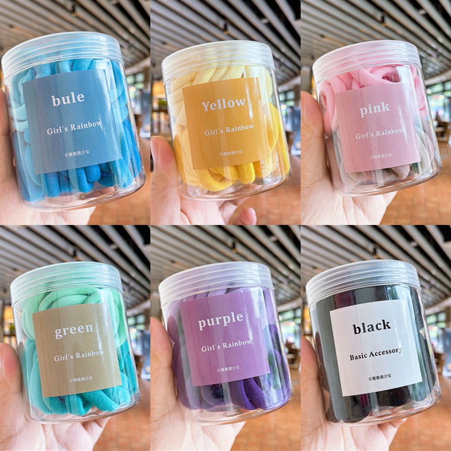 Set dây buộc tóc co giãn gồm nhiều màu sắc thời trang tùy chọn dành cho nữ