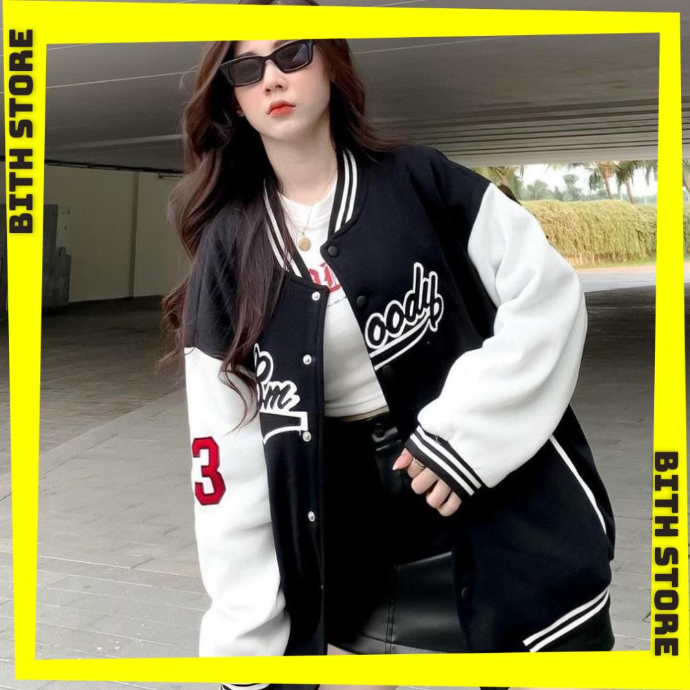 Áo khoác dù bomber jacket Bóng Chày in Bmoody Unisex Nam Nữ chống nắng tốt