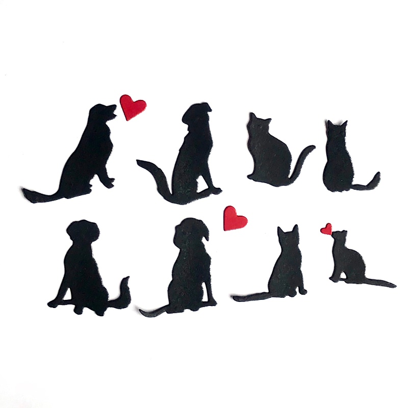 Khuôn Cắt Giấy Kim Loại Hình Chó Mèo Xinh Xắn