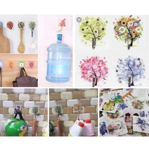 móc dán tường chịu lực, móc dán chịu lực in hình họa tiết 4D