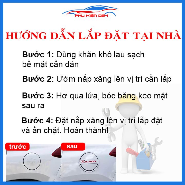 Ốp nắp bình xăng Mazda 3 2020-2021-2022-2023 vân titan chống trầy trang trí ô tô