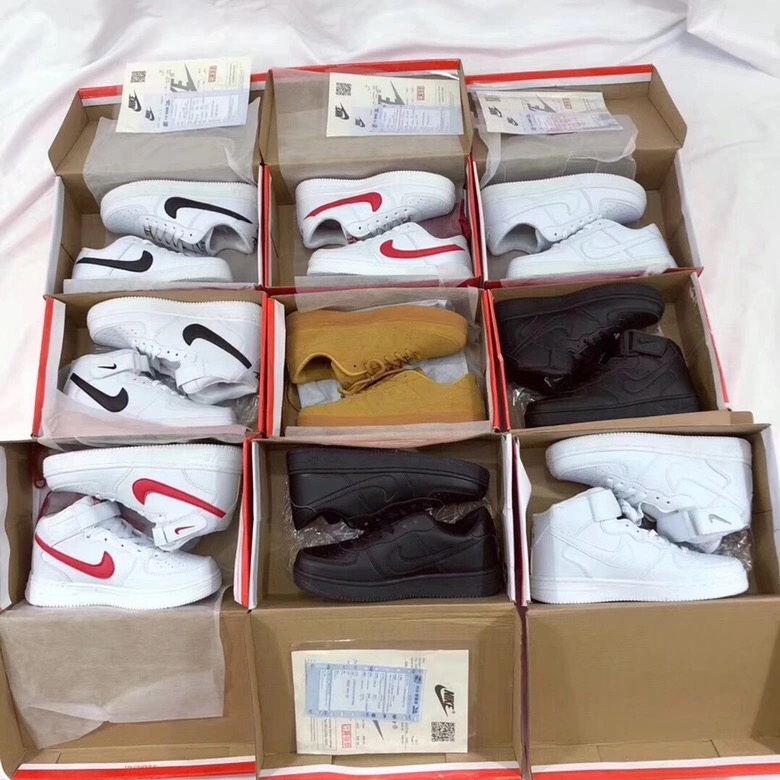 Giày thể thao Air Force 1 màu đen thời trang năng động cho nam nữ