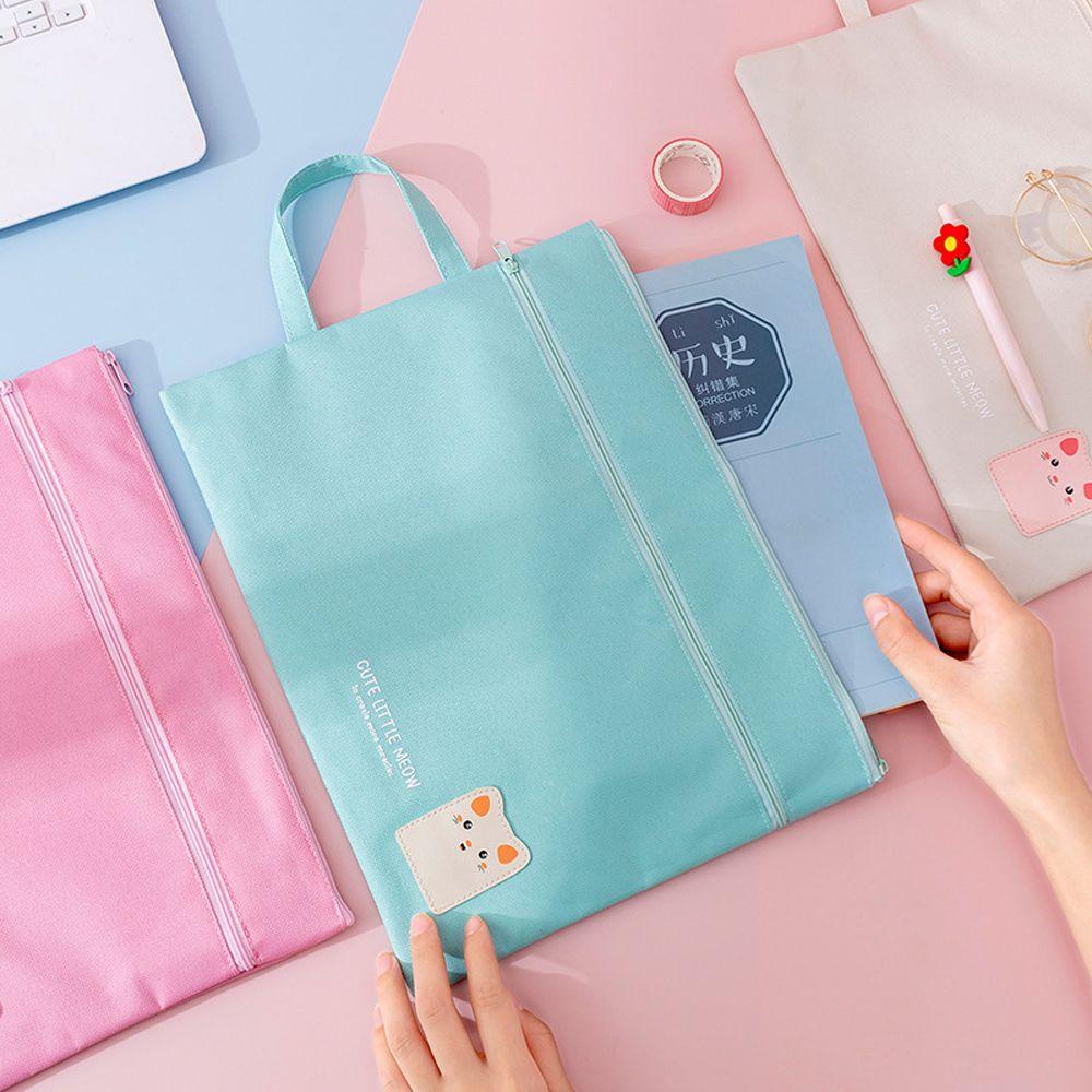 Túi Đựng Tài Liệu Khổ A4 Có Khóa Kéo Siêu Bền Tiện Dụng Cho Học Sinh